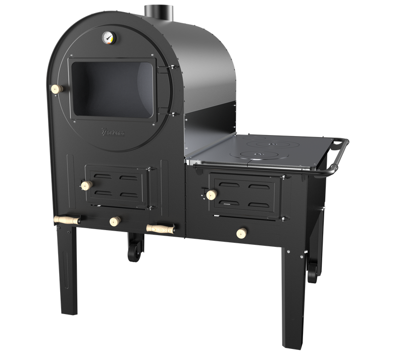 Forno Porta de Aço Carbono com Fogão