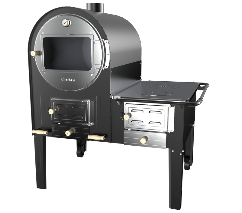 Forno Porta de Inox  com Fogão