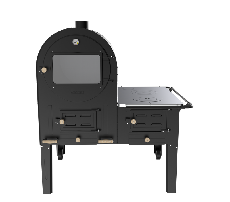 Forno Porta de Aço Carbono com Fogão