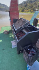 Churrasqueira Giratória para Costelão +30CM - c/ caixa do fogo em INOX